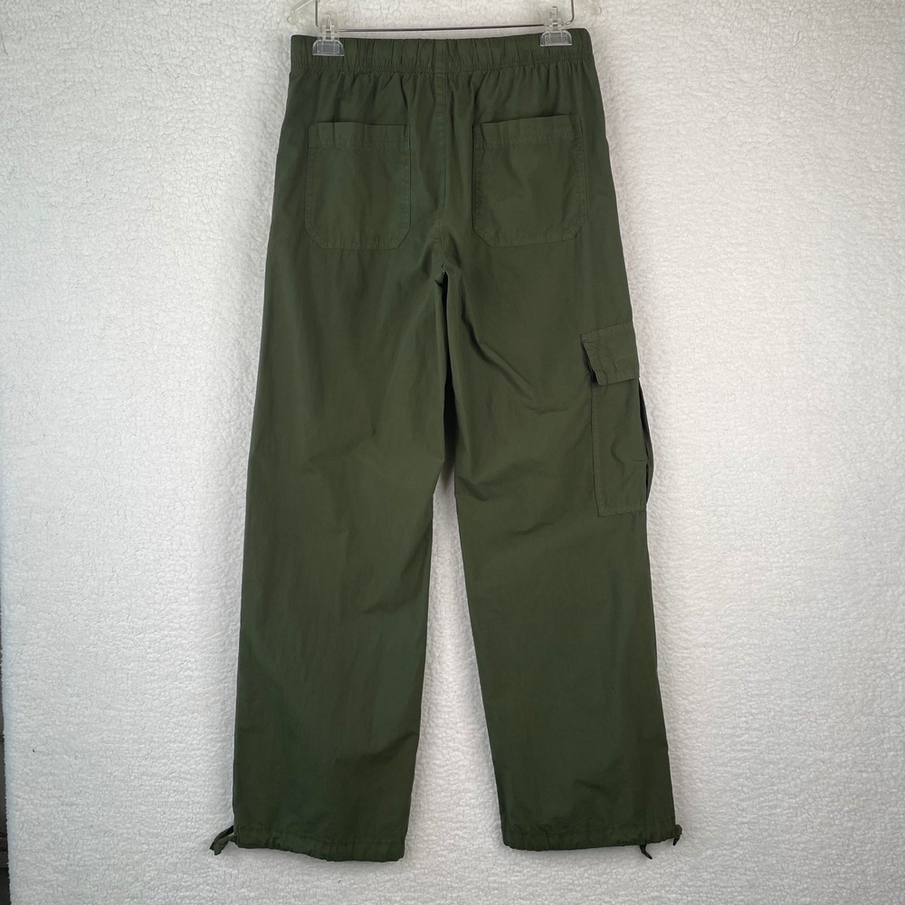 Aerie Womens Olive Green Cotton Cargo Pants Elastic Waist Toggle Hem Small - Picture 5 of 12
